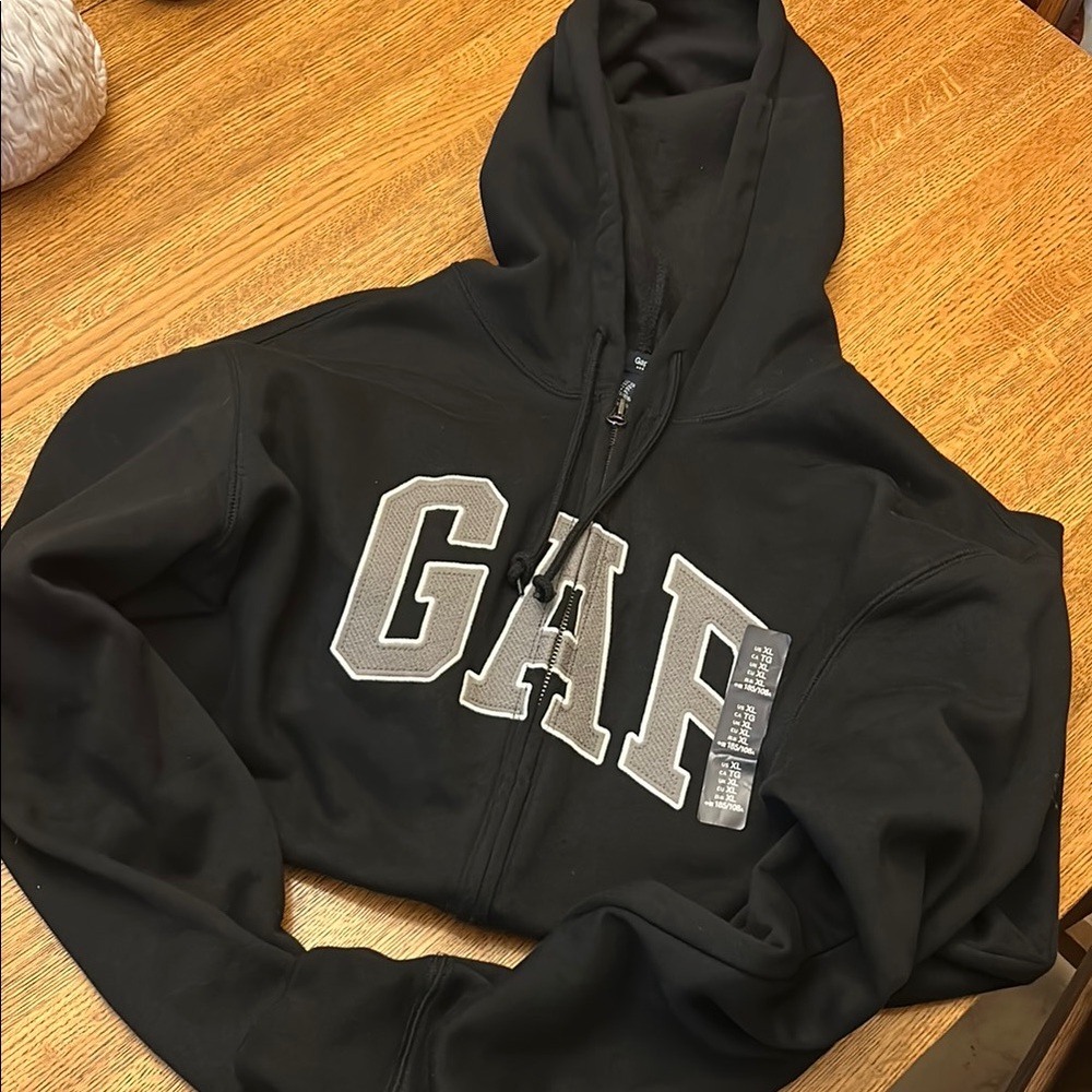 GAP Black Hoodie with Bold Lettering